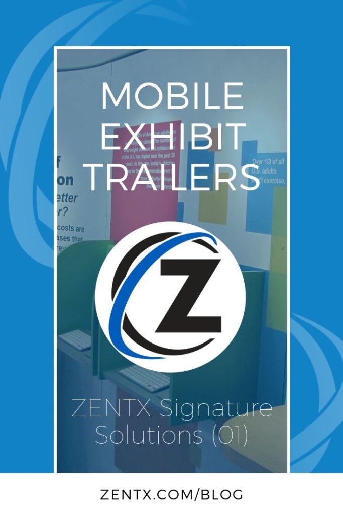 Promo graphic explaining that this article is about mobile exhibit trailers